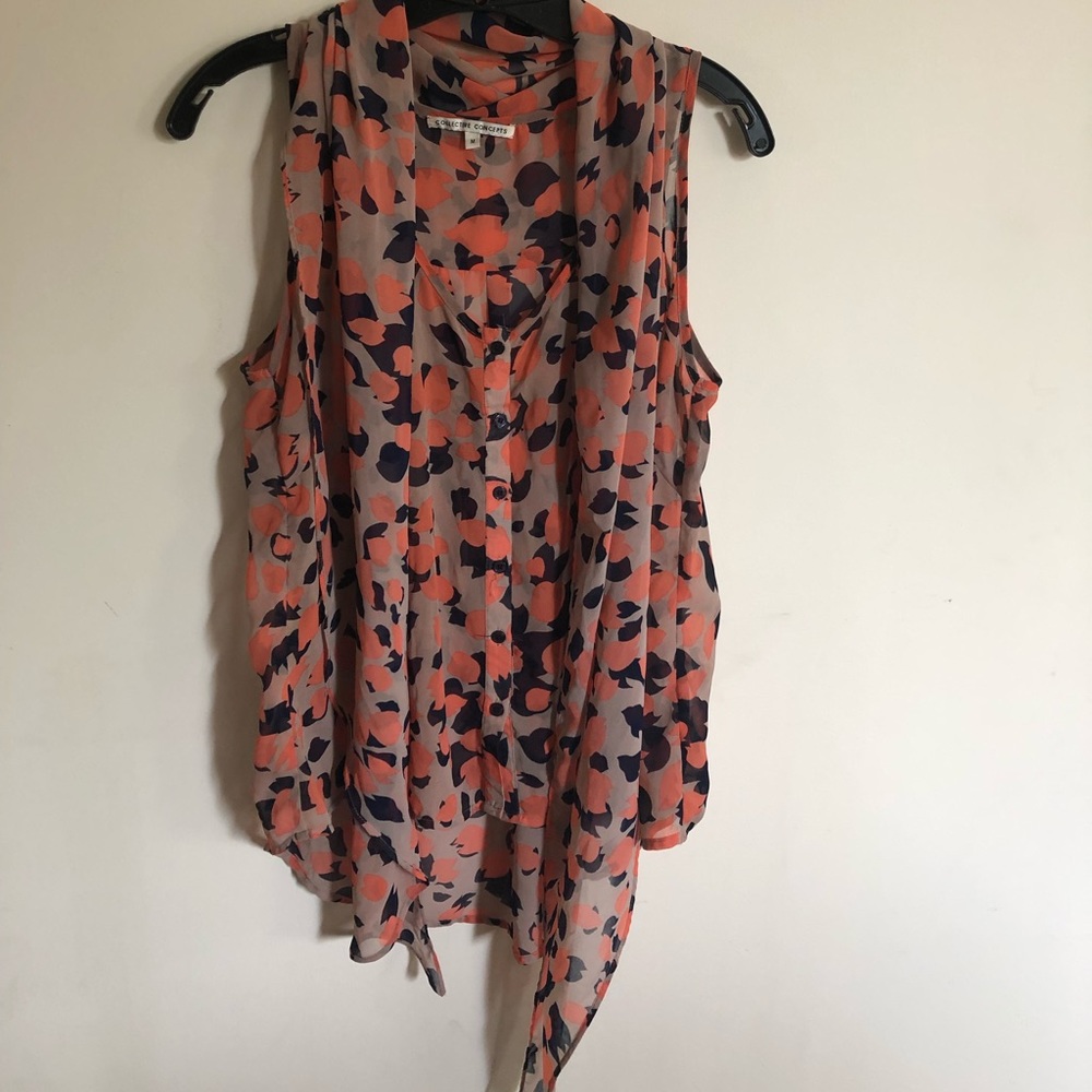 Collective concepts button down with tie detail